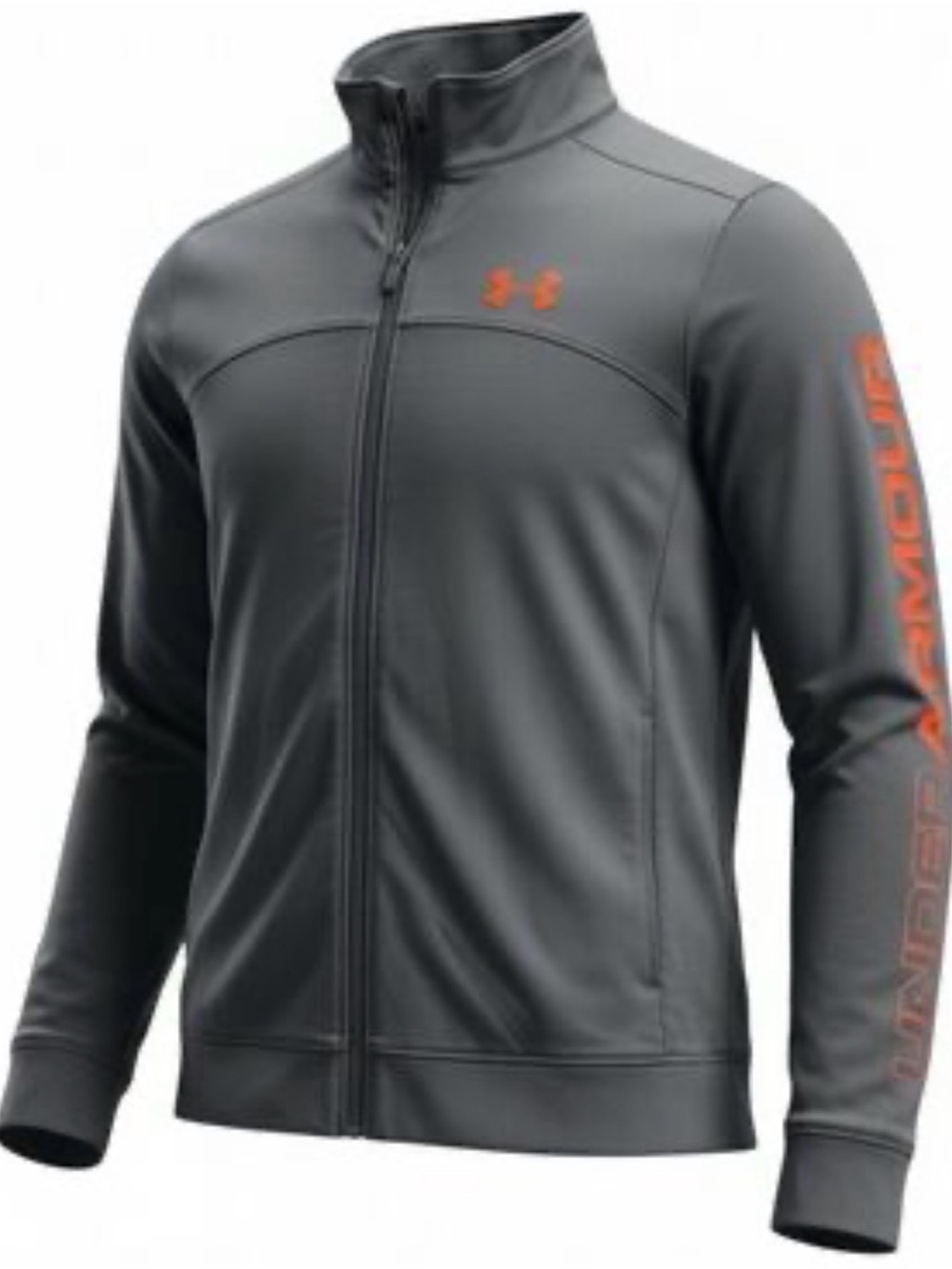 Under Armour Gray Performance Full-Zip Jacket with Orange Logo